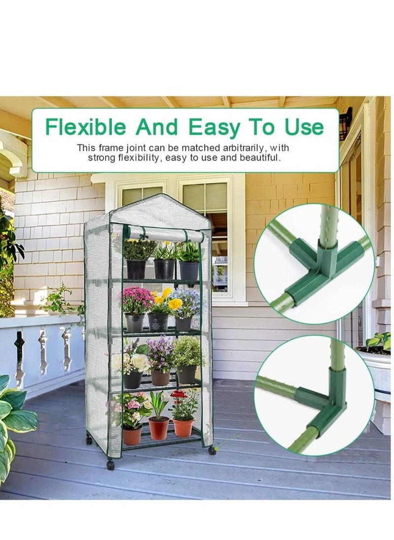Y&D - 12 PCS Fitting, 16mm 4Pcs 4 Way Heavy Duty Greenhouse Frame Connectors & 8Pcs 3 Connector, Suitable for Gardening Connectors, Grape Trellis Sunscreen Shed - Image 1