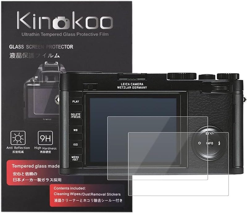 kinokoo Tempered Glass Film for Leica X Crystal Clear Film Leica X Screen Protector Bubble-free/Anti-scratch(2 pack) - Image 1