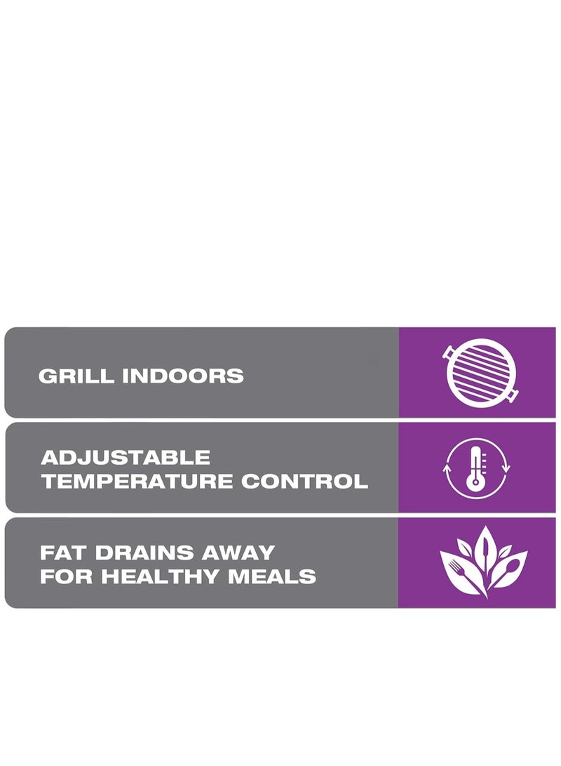 Generic Smokeless Electric Indoor Grill – Large 15.4" x 9.1" Non-Stick Grill Plate – 1600W Powerful Health Grill with Adjustable Temp Control, Dishwasher-Safe – Black – Perfect for Steak, Chicken, Vegetables & More - Image 3