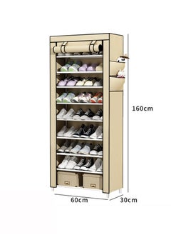 ALMUFARREJ Shoe Rack 9 Shelves Beige 160x60x30cm 