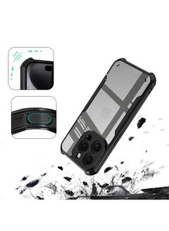 Case Up Case For Apple iPhone 15 Pro Max Crystal Clear Tactical Back Cover Case With 360 Degree Protection, Shockproof Bumper Protective Phone Cover, Anti-Scratch Hard PC Back (Clear)  - Image 2