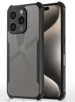 Case Up Case For Apple iPhone 15 Pro Max Crystal Clear Tactical Back Cover Case With 360 Degree Protection, Shockproof Bumper Protective Phone Cover, Anti-Scratch Hard PC Back (Clear)  - Image 1