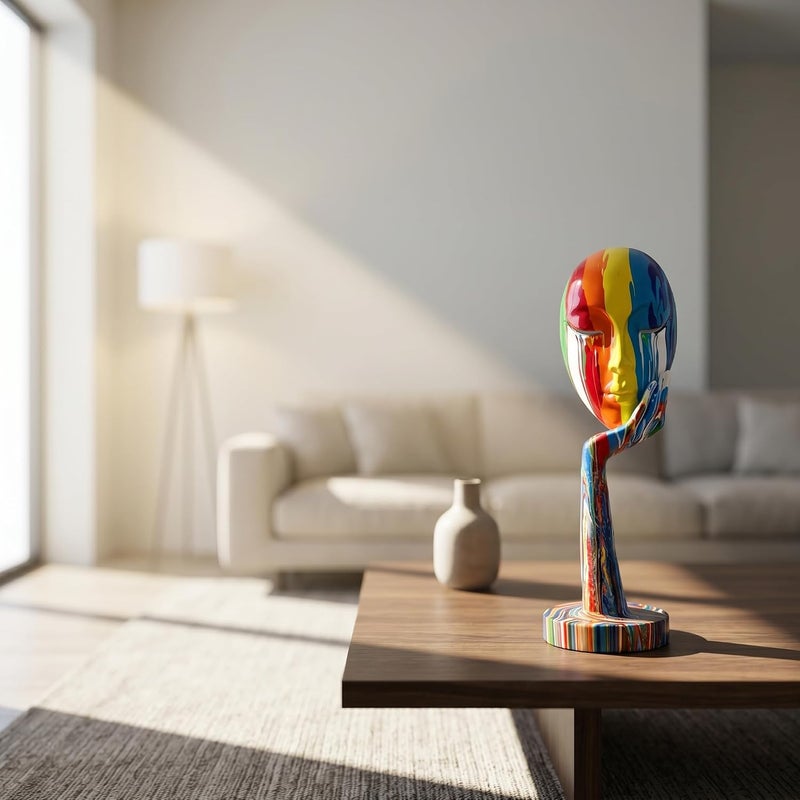suruim Luxury Colorful Feminine Decor Modern Sculptures Thinker Statue Abstract Art Home Decor Decorative Living Room Contemporary Center Table Shelf Decor (Large 15.3x4.9x4.9in) - Image 5