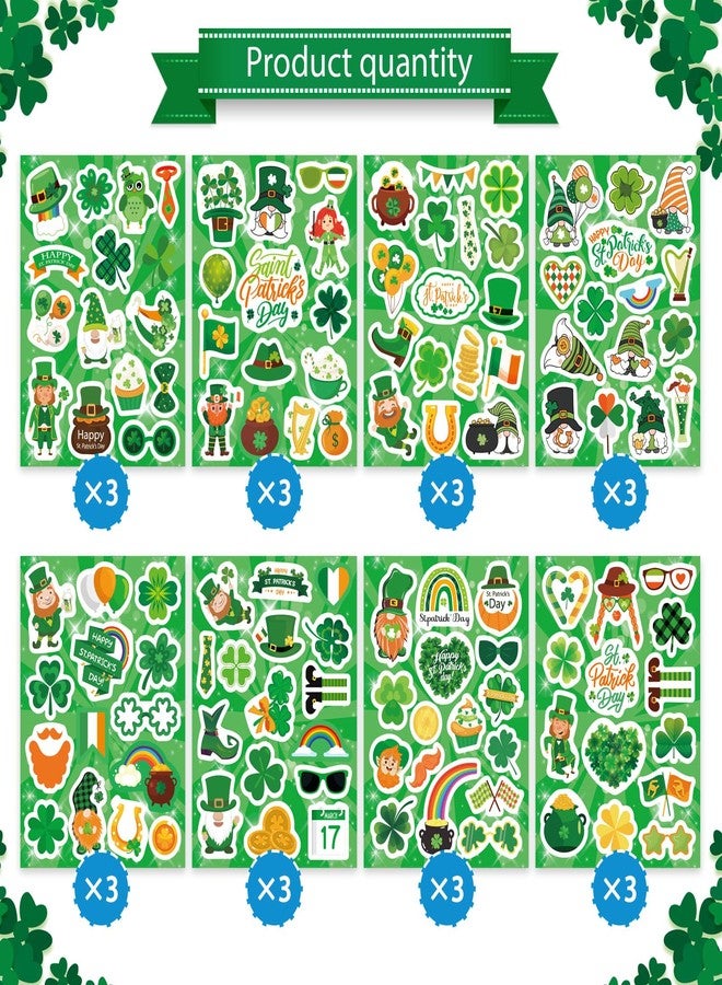 DUJAA 324PCS St. Patrick's Day Stickers - Shamrock Stickers for Kids Leprechaun Clover Hat Irish Day Themed Party Holiday Stickers St Patricks Day Gifts St Patricks Day Party Favors Accessories Decorations - Image 3