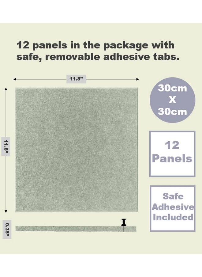 DECORITA Large Cork Board Alternative 47X35 12 Pack Felt Wall Tiles With Safe Removable Adhesive Tabs Cork Boards For Walls Pin Board Tack Board Cork Board 48 X 36 For Home Office Sage  - Image 3