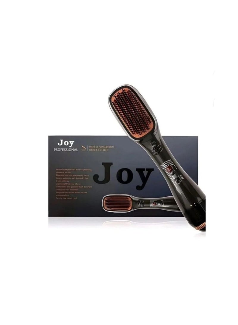 JOY CARE Joy Professional Hair Dryer Brush 2 In 1 Negative Ion Blow Dryer Straightening Brush Hot Air Styling Comb Electric Hair Straightener Styler - Image 1