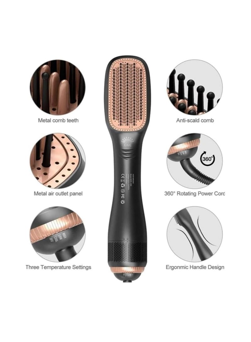 JOY CARE Joy Professional Hair Dryer Brush 2 In 1 Negative Ion Blow Dryer Straightening Brush Hot Air Styling Comb Electric Hair Straightener Styler - Image 2