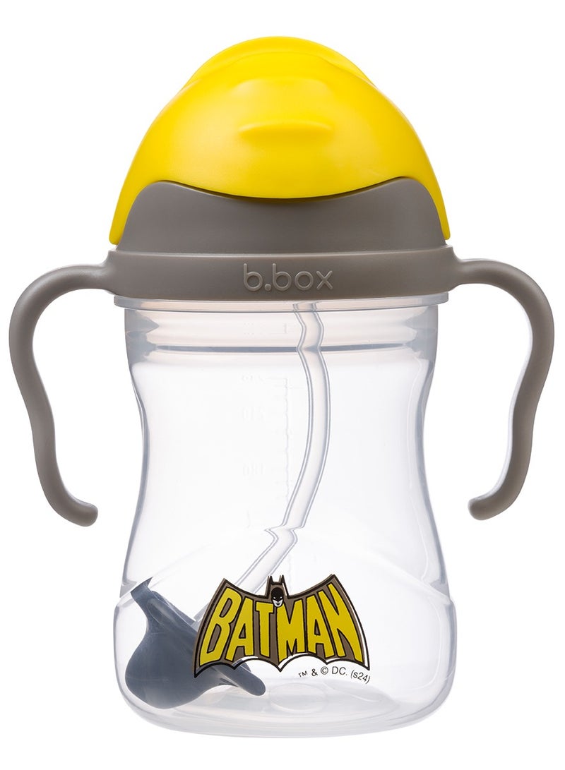 b.box كوب سبيبي مضاد للتسرب من ب.بوك مع قشة موزونة | 240 مل (8.1 أونصة سائلة) | خالي من BPA | مقابض سهلة الإمساك | للأطفال والرضع – باتمان - Image 1