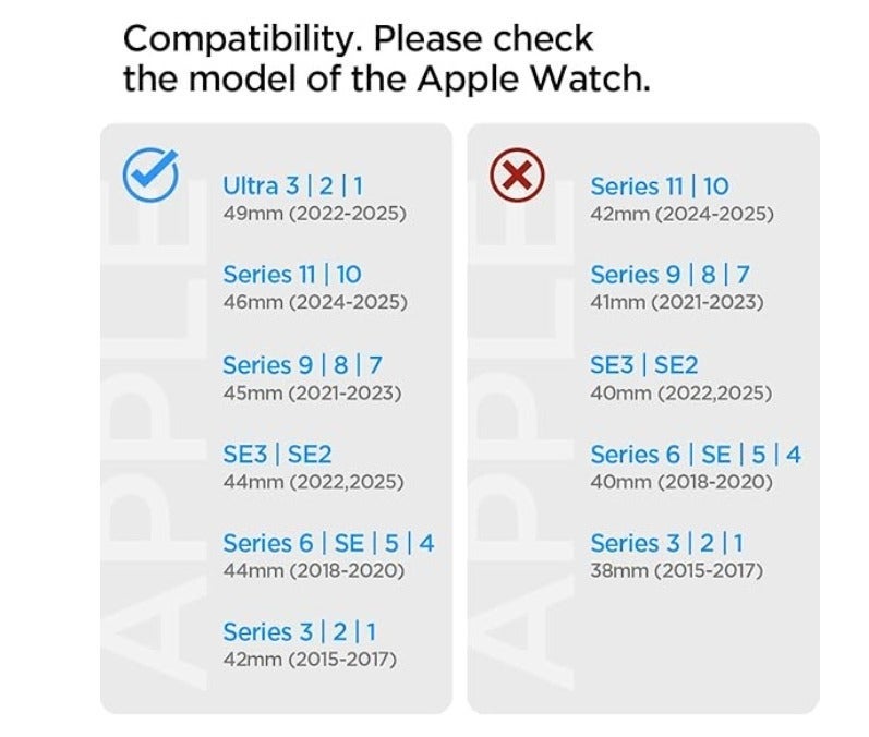 Spigen حزام ساعة آبل WBF1 لساعة آبل ألترا 3/2/1 49 مم، السلسلة 11/10 46 مم، 9/8/7 45 مم، SE3/SE2/SE/6/5/4 44 مم، 3/2/1 42 مم حزام قماش خفيف الوزن - أسود - Image 2