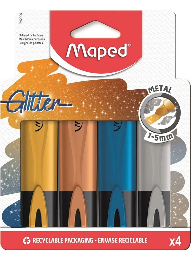 Maped Maped - Highlighter, marker pen, FLUO PEPS metallic glitter - x4 markers  - Image 1