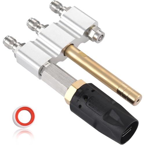 Ciunura 3 in 1 Downstream Soft Wash Chemical Nozzle M5 Twist Nozzle Shooter Tips 060Adjustable Spray Pattern for 17006000PSI 37 GPM Pressure Washer with 14 inches Quick Connect - Image 1