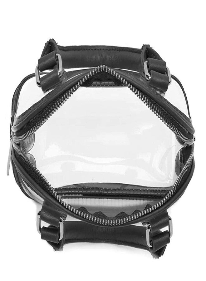 Rullar Women Clear Jelly Top Handle Shoulder Crossbody Bag PVC Handbag Purse Totes Satchel Black - Image 4