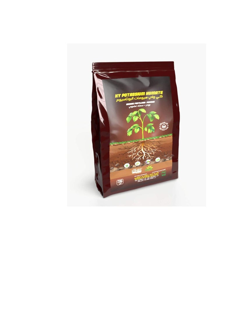 كيه واي مسحوق سماد عضوي هيومات البوتاسيوم KY  حمض الهيوميك MOCCAE معتمد من عمري مدرج بوزن 1 كجم - Image 2