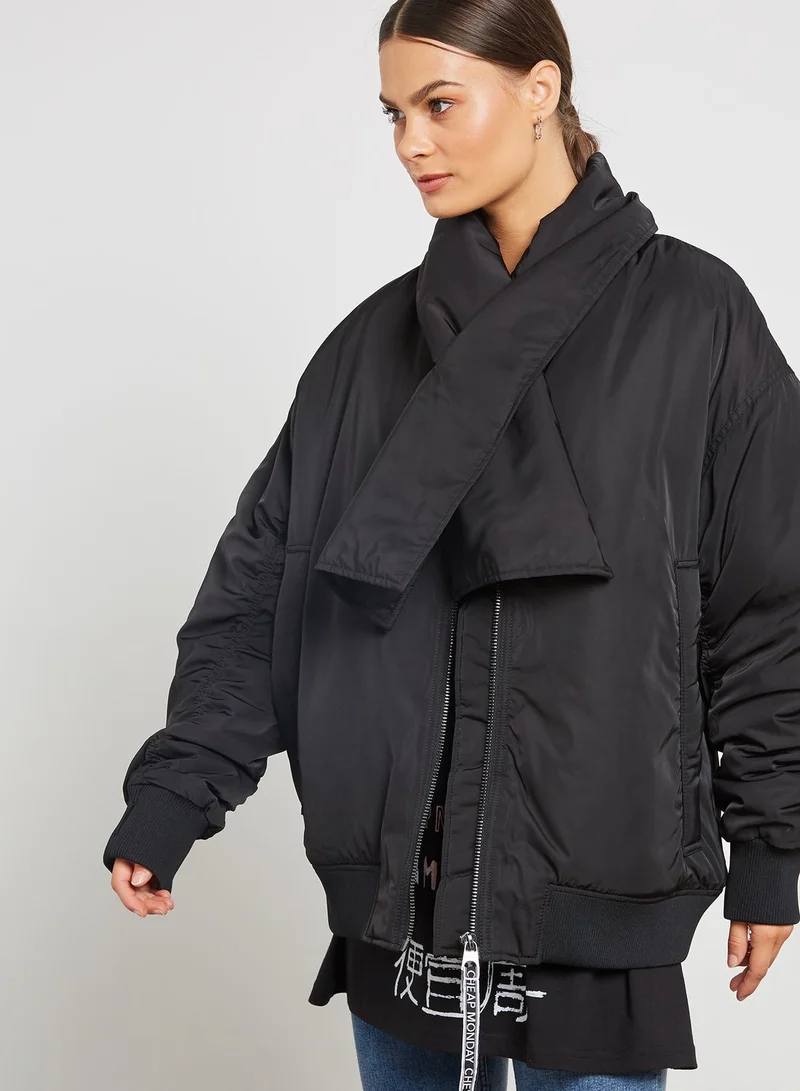 Cheap Monday Quilted Bomber Jacket & Scarf
