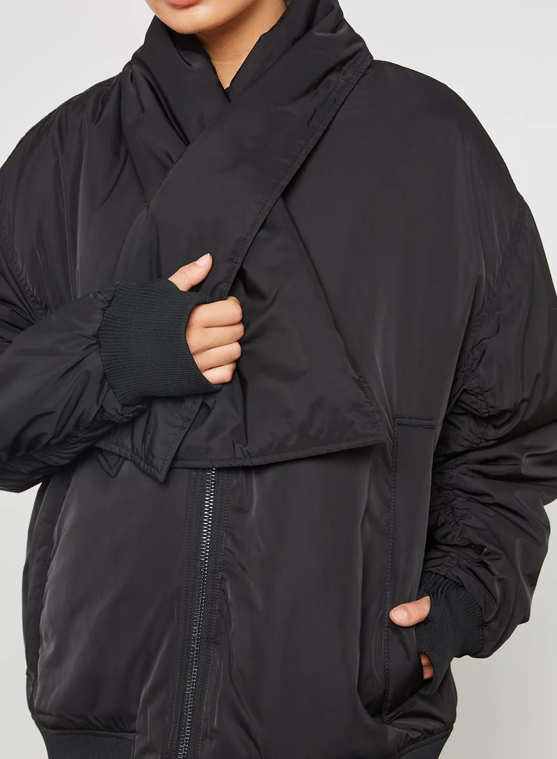 Cheap Monday Quilted Bomber Jacket & Scarf