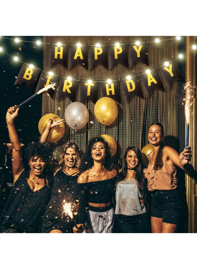بانر عيد ميلاد سعيد باللون الأسود / بانر عيد ميلاد سعيد باللون الأسود مع أضواء LED / بانر عيد ميلاد أسود / بانر عيد ميلاد أسود - أسود - Image 5