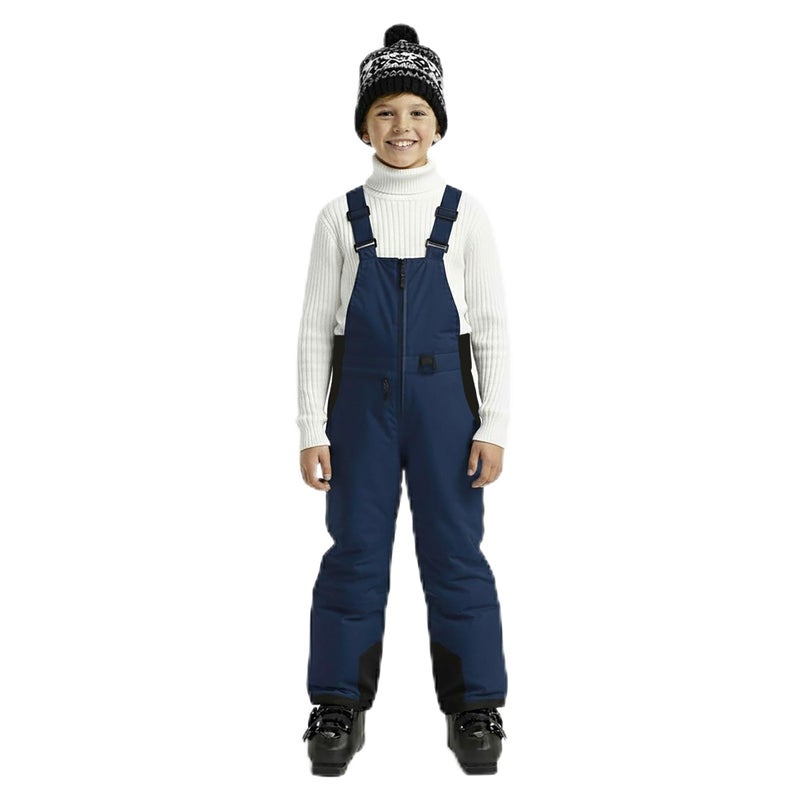 Arctic Quest Boys Classic Snow Bib Ski Pants Overalls Winter Snowsuit Water-Resistant Windproof Outdoor Rain Bib, Pure Navy, 5-6 - Image 1