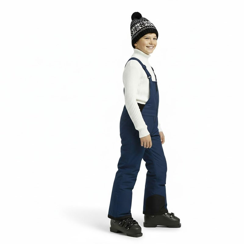 Arctic Quest Boys Classic Snow Bib Ski Pants Overalls Winter Snowsuit Water-Resistant Windproof Outdoor Rain Bib, Pure Navy, 5-6 - Image 2