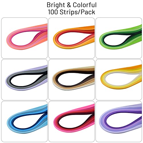 YURROAD Paper Quilling Strips Set，36 Colors 900 Strips Width 3mm Length 39cm - Image 2