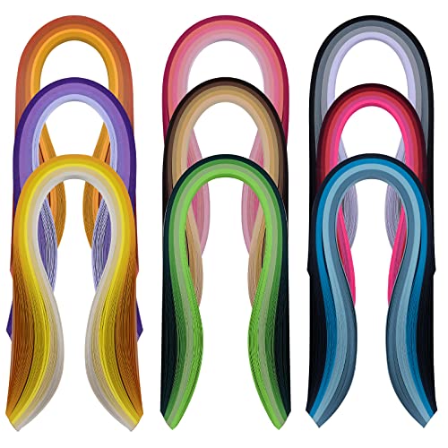 YURROAD Paper Quilling Strips Set，36 Colors 900 Strips Width 3mm Length 39cm - Image 1