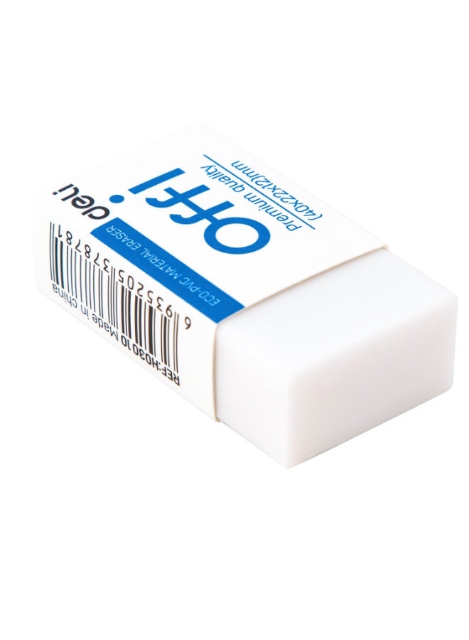 Deli EH03010 Eraser, 1 box with 30 pcs, Eco-PVC Material, Soft and Comfortable Grip, Extra Clean Erasing for Exam Use, 40脳22脳12mm - Image 5