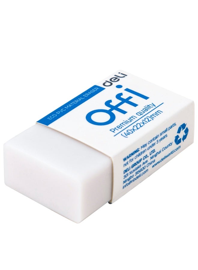 Deli EH03010 Eraser, 1 box with 30 pcs, Eco-PVC Material, Soft and Comfortable Grip, Extra Clean Erasing for Exam Use, 40脳22脳12mm - Image 4