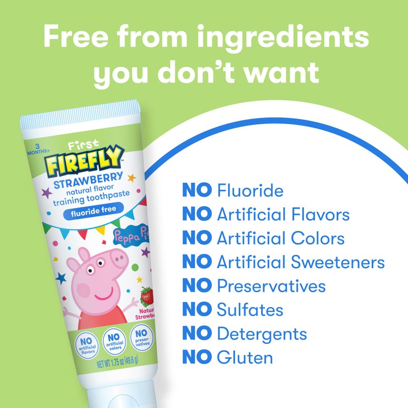 Firefly First Firefly Peppa Pig Training Kit, Light Up Toothbrush with Extra Soft Bristles and Natural Strawberry Flavor Training Toothpaste, 1.75 oz - Image 3