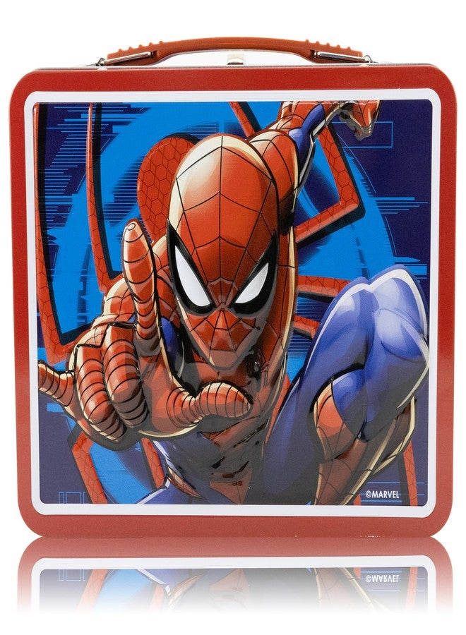 Fast Forward صندوق غداء مارفل سبايدرمان السريع للأطفال | حقيبة غداء سبايدرمان المعدنية للأولاد والبنات | صندوق غداء معدني للتخزين، صندوق وجبات خفيفة للأطفال، ملحق لحقيبة الكتب | للأعمار من 3 سنوات فما فوق - Image 3