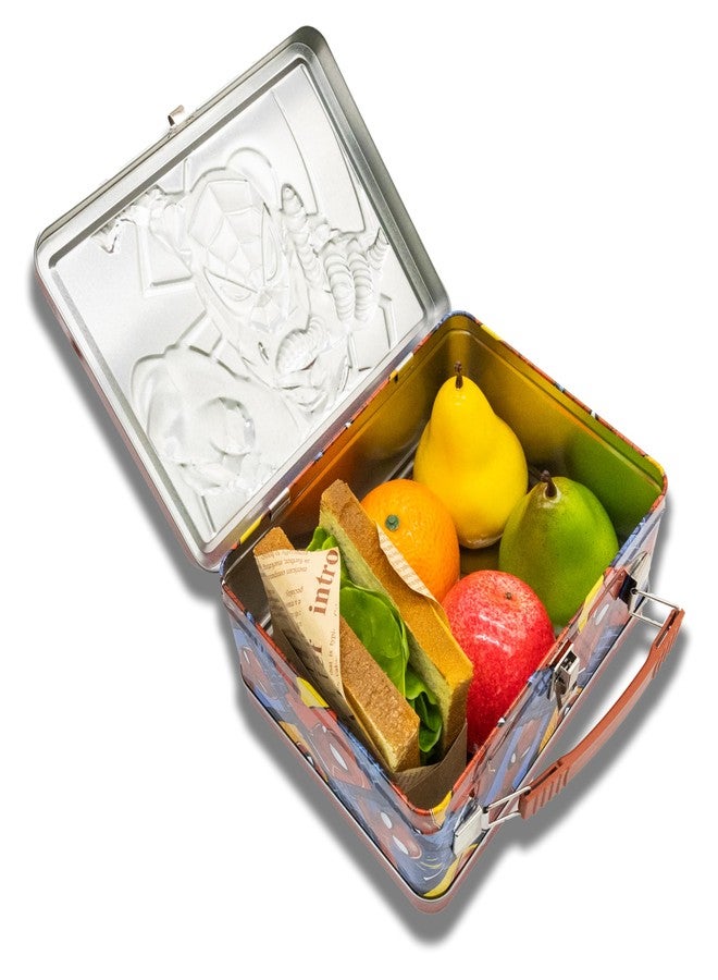 Fast Forward صندوق غداء مارفل سبايدرمان السريع للأطفال | حقيبة غداء سبايدرمان المعدنية للأولاد والبنات | صندوق غداء معدني للتخزين، صندوق وجبات خفيفة للأطفال، ملحق لحقيبة الكتب | للأعمار من 3 سنوات فما فوق - Image 5