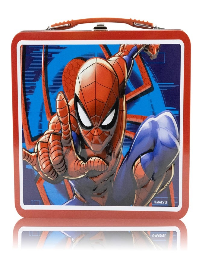 Fast Forward صندوق غداء مارفل سبايدرمان السريع للأطفال | حقيبة غداء سبايدرمان المعدنية للأولاد والبنات | صندوق غداء معدني للتخزين، صندوق وجبات خفيفة للأطفال، ملحق لحقيبة الكتب | للأعمار من 3 سنوات فما فوق - Image 1