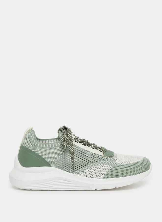 Styli Styli Textured Mesh Lace Up Sneakers