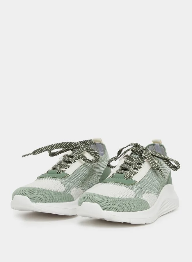 Styli Styli Textured Mesh Lace Up Sneakers