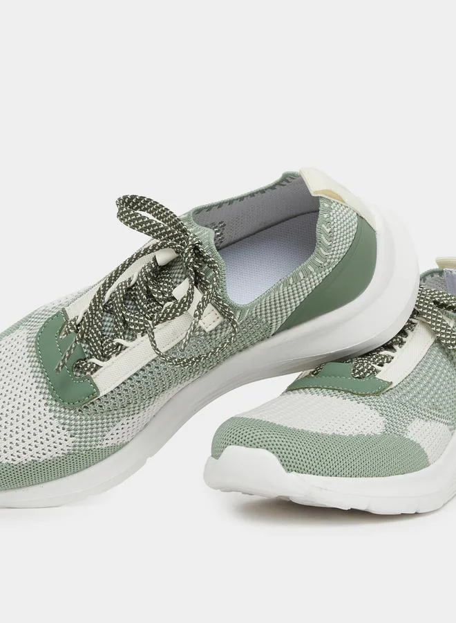 Styli Styli Textured Mesh Lace Up Sneakers