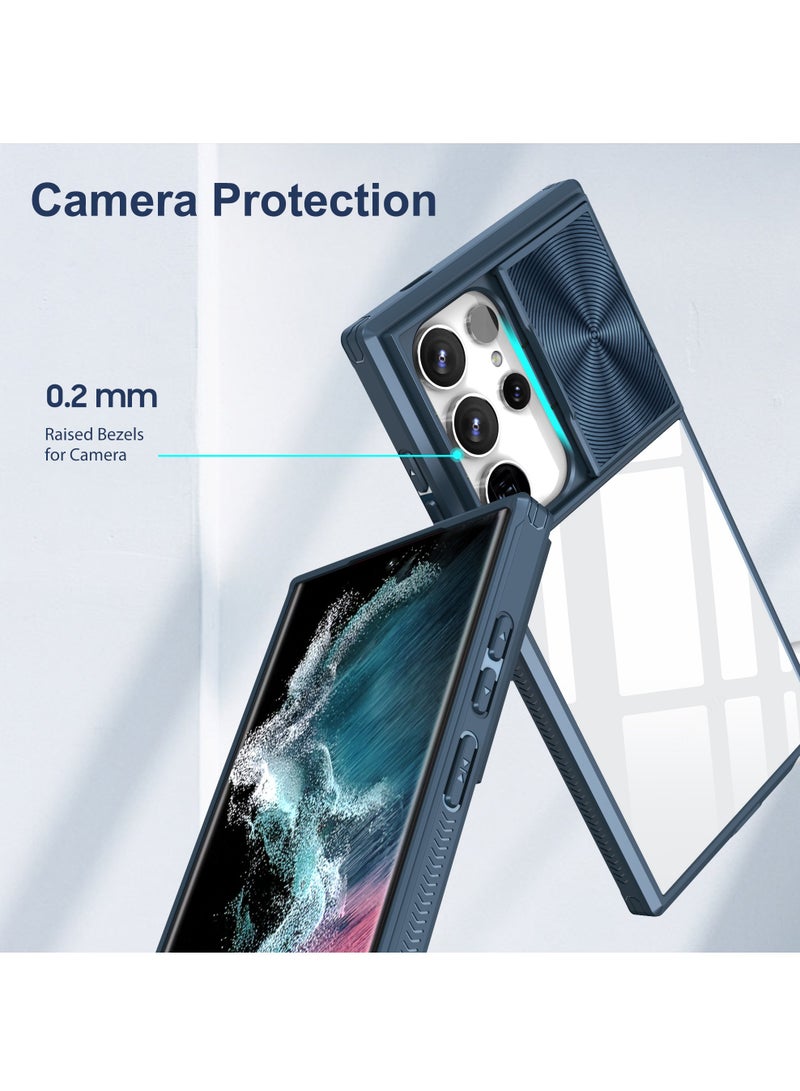 Samsung Galaxy S24 Ultra 5G Case with Camera Cover,TPU Protective Hard Back&Soft Bumper, Shockproof Upgraded,Full Body Clear Phone Cover for Galaxy S24 Ultra 5G (Galaxy S24 Ultra, Blue) - Image 4