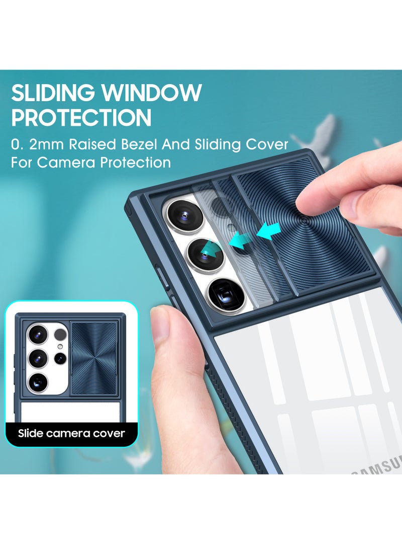 Samsung Galaxy S24 Ultra 5G Case with Camera Cover,TPU Protective Hard Back&Soft Bumper, Shockproof Upgraded,Full Body Clear Phone Cover for Galaxy S24 Ultra 5G (Galaxy S24 Ultra, Blue) - Image 2