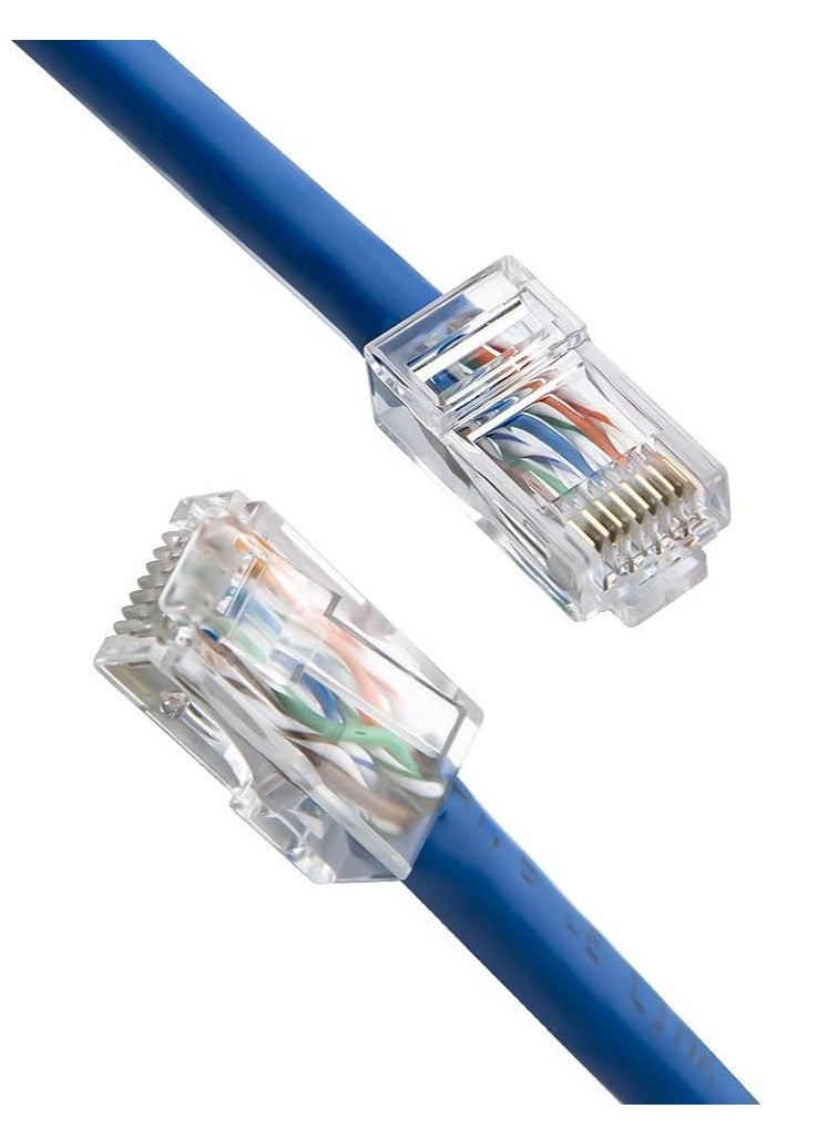 موصل Cat6 RJ45 غير محمي 100 قطعة شفاف - Image 3