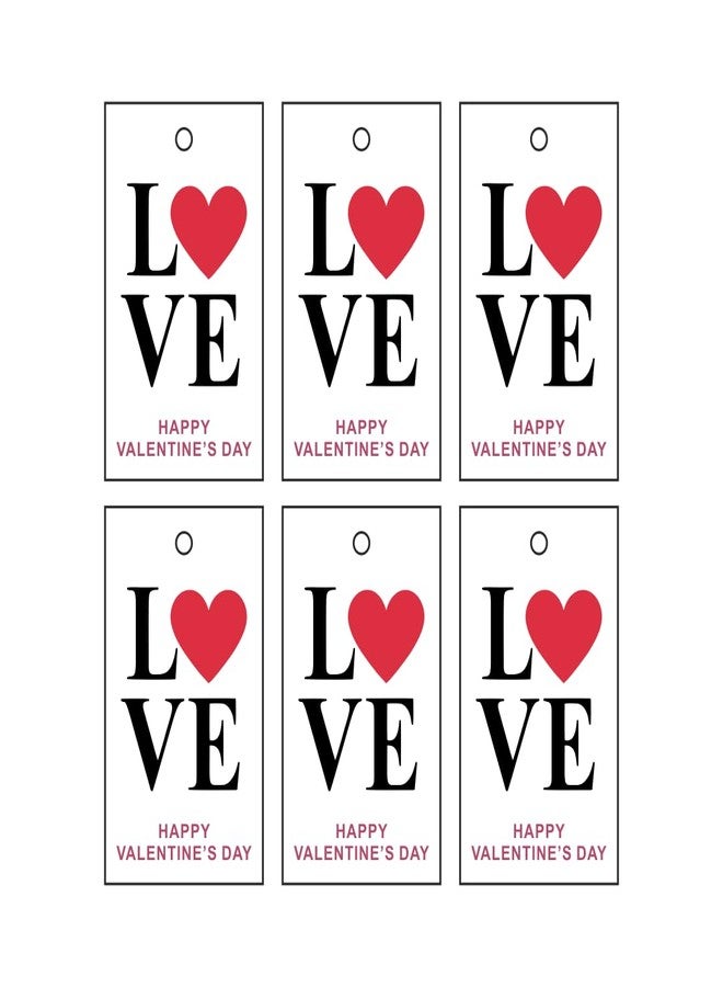 MUDRAK PRINTS Valentine's Day Gift Tags, 3.5 x 2 inch, Red Heart Design, Set of 30, Matte Finish, for Gifts, Packaging, Decoration, DIY Projects, etc. (30) - Image 1