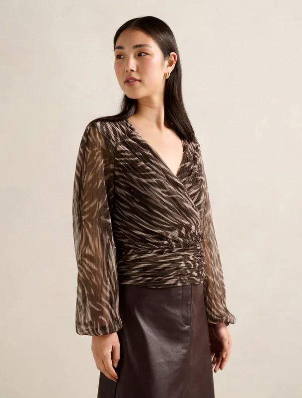 Forever New Odette Plisse Wrap Top