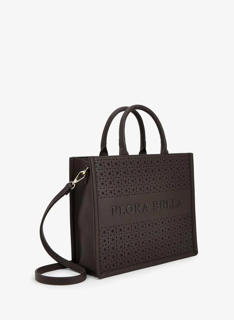 Flora Bella By Shoexpress BROWN Flora Bella Laser Cut Tote Bag With Detachable Strap for Women | Best Price UAE