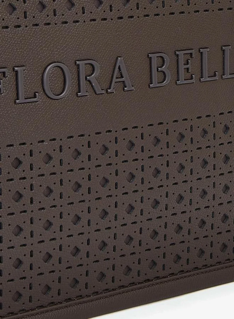 Flora Bella By Shoexpress BROWN Flora Bella Laser Cut Tote Bag With Detachable Strap for Women | Best Price UAE