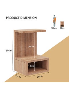 Mahmayi Modern Wooden Mandir, Temple with Single Open Shelf for Storage Pooja Essentials Sturdy Steel Legs Ideal for Home, Office, Temple - Brown Arizona Oak  - Image 2