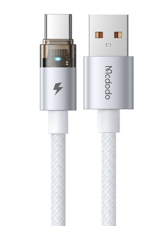 MCDODO CA-6892 USB-C Transparent Cable with Charging Light 1.2m white - Image 2