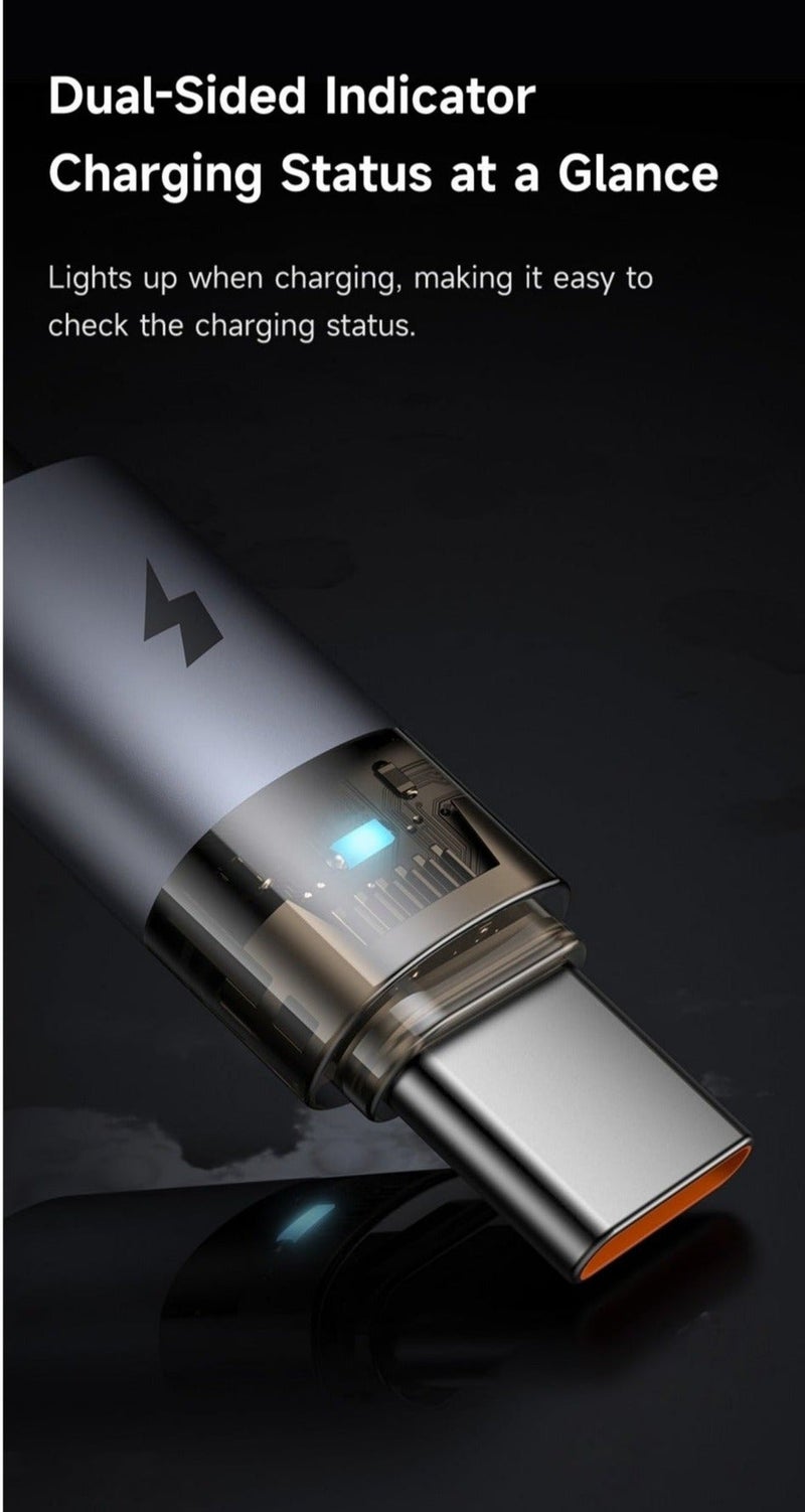 MCDODO CA-6892 USB-C Transparent Cable with Charging Light 1.2m white - Image 5