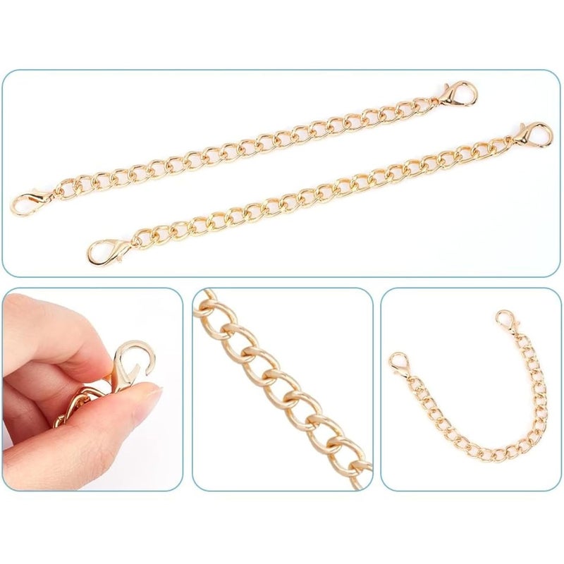 ST logo Hanging Tree Women Girl Boy & Men Jewellery Making 6 Pcs 3 Colour Golden Silver Rose Gold Extender for Chain Set Bracelet Pendant & Necklace (3 Inch 3 Colour) - Image 4