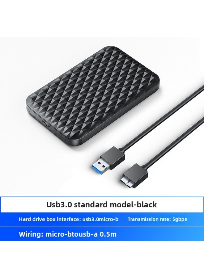 Aurico 2520U3 Mobile Hard Disk Box 2.5 usb Notebook Mechanical Sata Solid State External Ssd Hard Disk-Color:【USB3.0】 Black -5Gbps