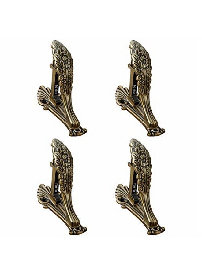Ferio New Look Aluminum Curtain Brackets for Door and Window 1 Inch Rod Holder Home Decor Brass Antique Set of 2 (Pack of 4) - Image 3