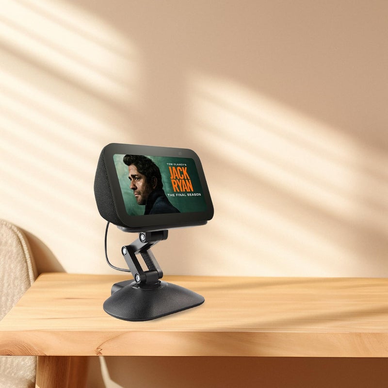 حامل قابل لضبط الارتفاع لجهاز Echo Show 5 (الجيل الثالث) مع منفذ USB-C ومنفذ شحن، محطة شحن قابلة للإمالة والدوران بمغناطيس قوي لشحن هواتفكم وأجهزة الأذن اللاسلكية. - Image 5