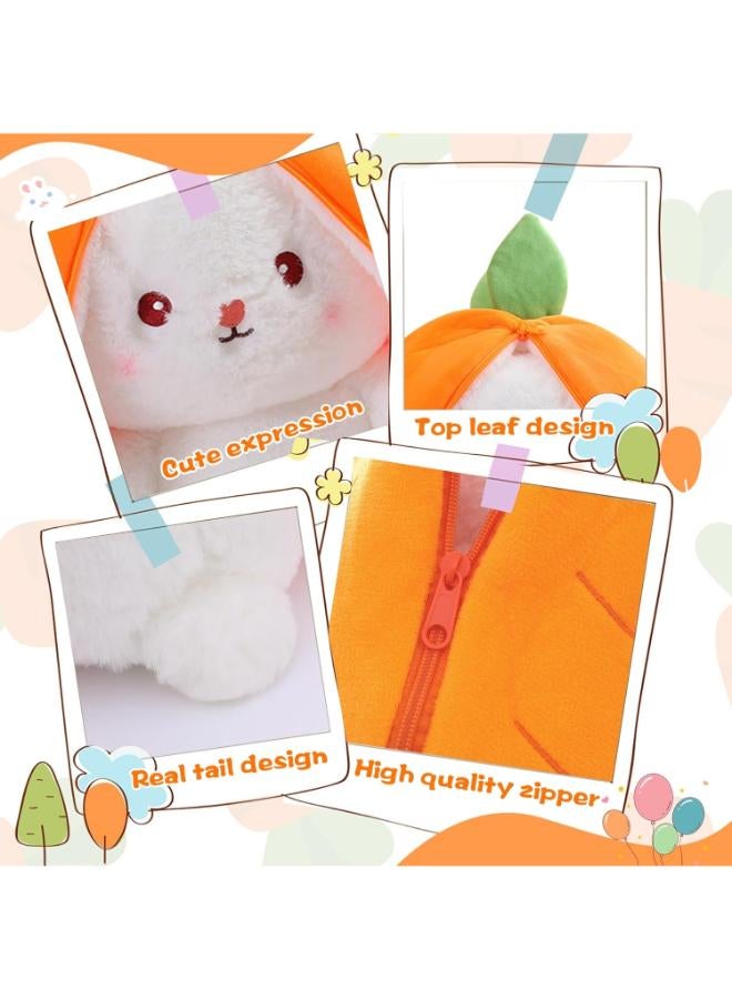 Zain MIAODAM Reversible Carrot Bunny Stuffed Animal, Carrot Rabbit Ears Zip Plush Stuffed, Fruit Bunny Plush in A Carrot, Fluffy Rabbit Plushies Funny Hide Seek Bunny Toy for Girls Gifts Girlfriend - Image 2