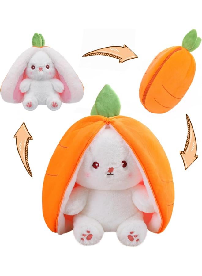 Zain MIAODAM Reversible Carrot Bunny Stuffed Animal, Carrot Rabbit Ears Zip Plush Stuffed, Fruit Bunny Plush in A Carrot, Fluffy Rabbit Plushies Funny Hide Seek Bunny Toy for Girls Gifts Girlfriend - Image 5