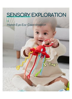 SYOSI Baby Montessori Sensory Toys for 1 2 3 Year Old Food Grade Silicone Pull String Travel Keep Busy Fine Motor Skills Boys Girl Gifts  - Image 2